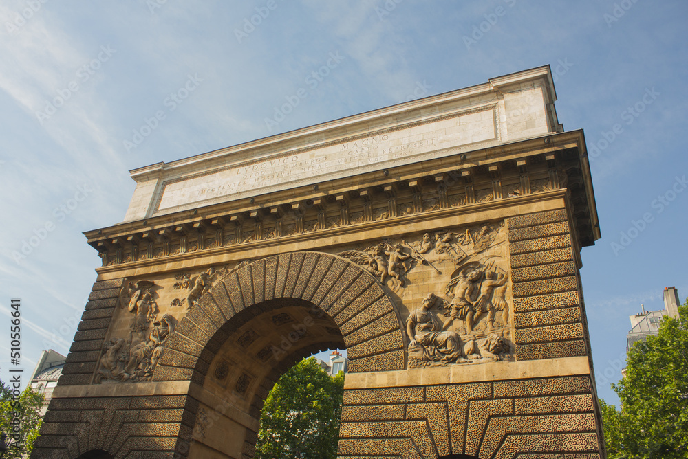 Gate of Saint-Martin in Paris, France
