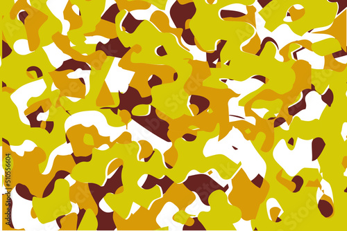 Yellow colorful camouflage pattern, texture seamless background