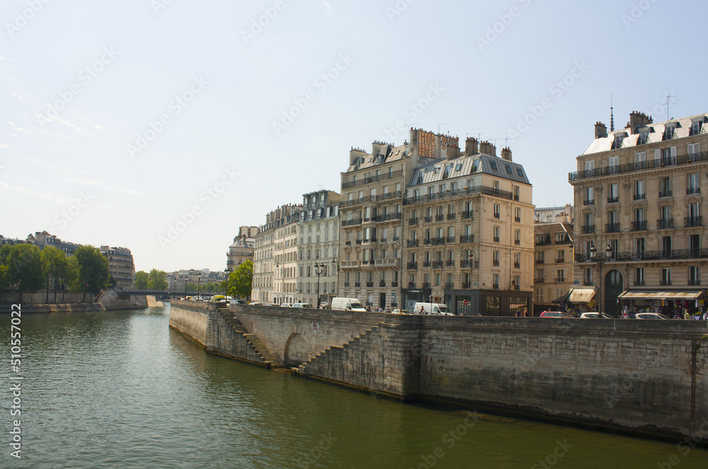 Old buildings on the island of Cite in Paris, France	