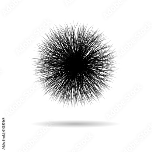 Scribble of a wool clew, virus, sea ​​urchin. Vector abstract illustration