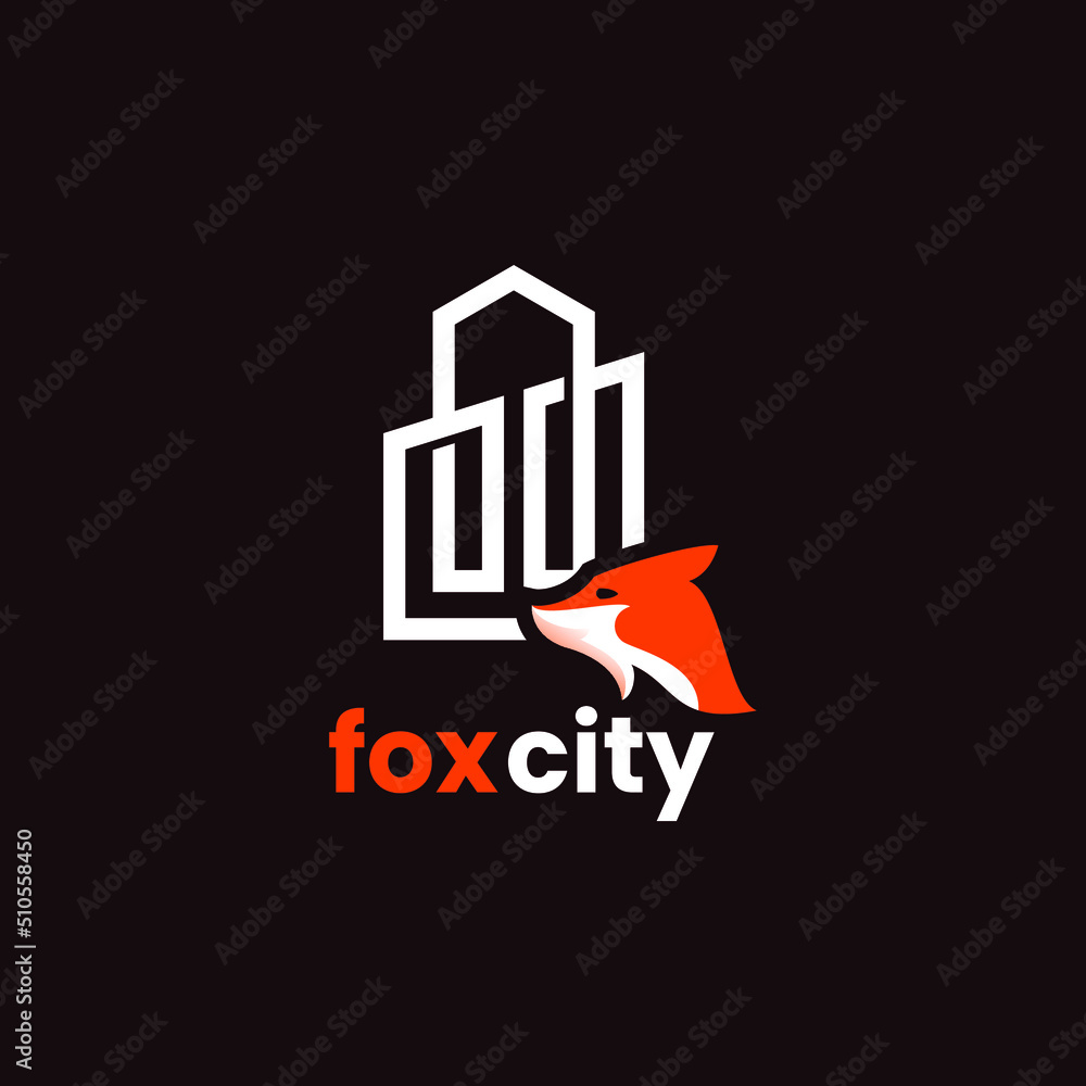 Fototapeta premium City Fox Logo