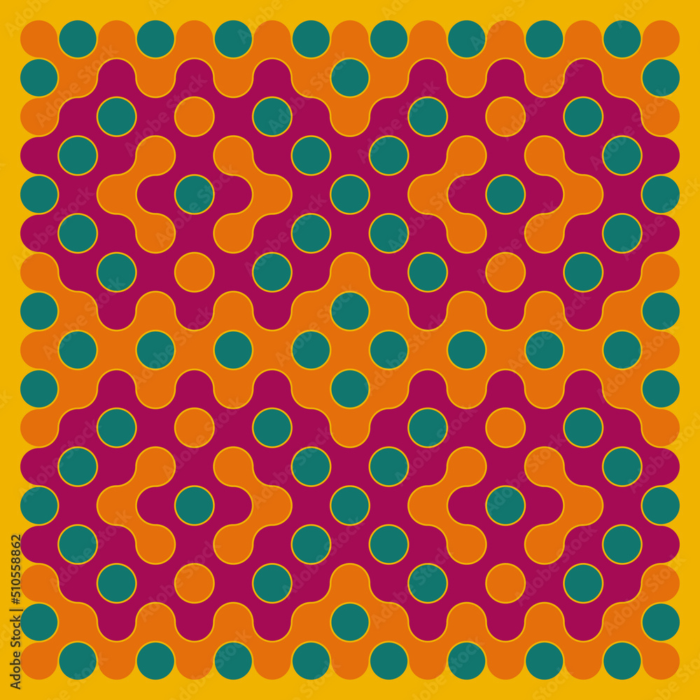 Multicolor truchet tiling connections illustration Multicolor truchet tiling connections illustration