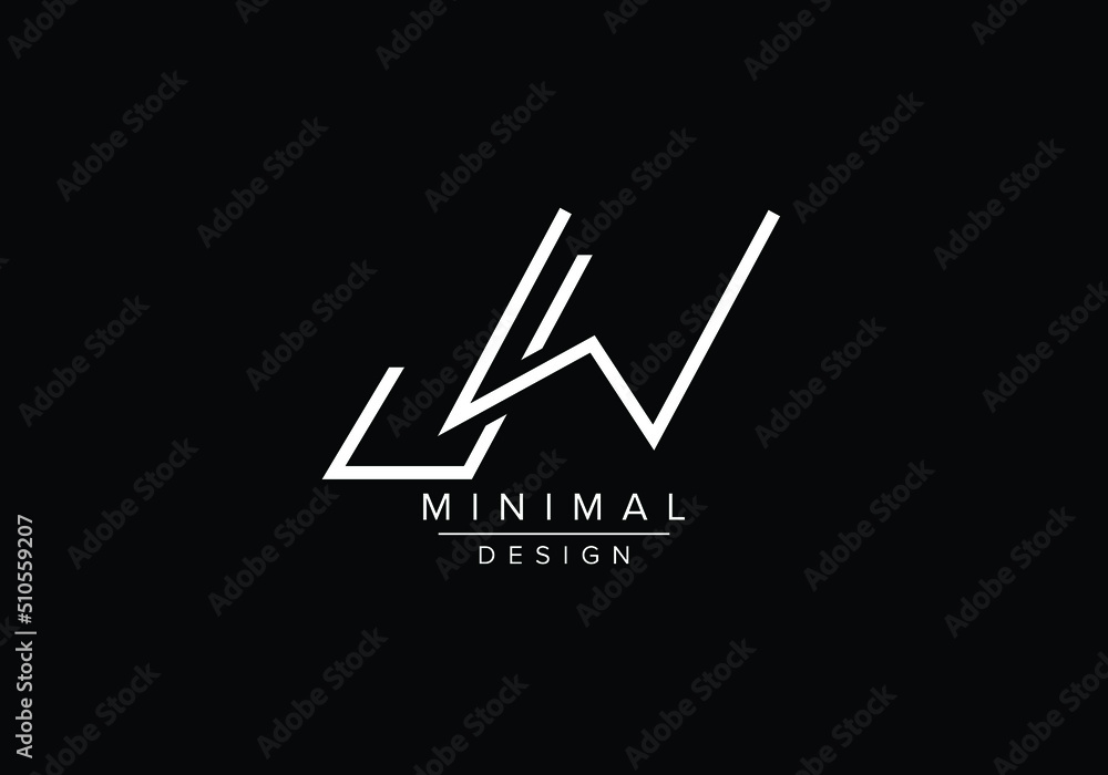 Creative Letters JW Logo Design Vector Template. Initial Letters JW Logo Design - obrazy, fototapety, plakaty 