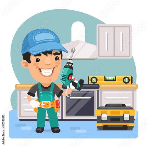 Kitchen Renovation Worker