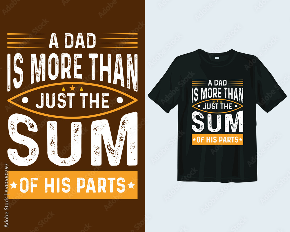 Happy fathers day T shirt design, Typography T shirt design template for fathers day 