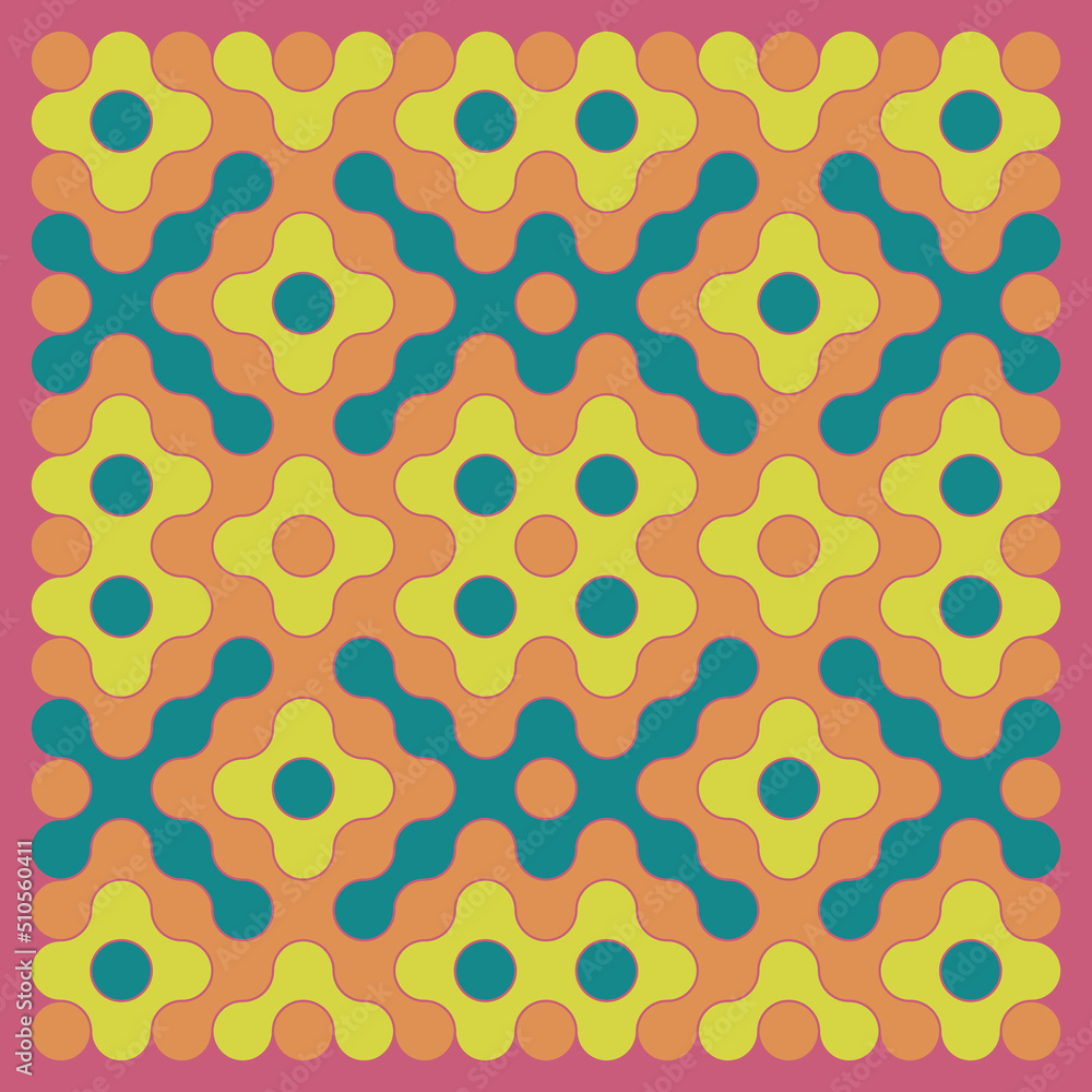 Multicolor truchet tiling connections illustration Multicolor truchet tiling connections illustration