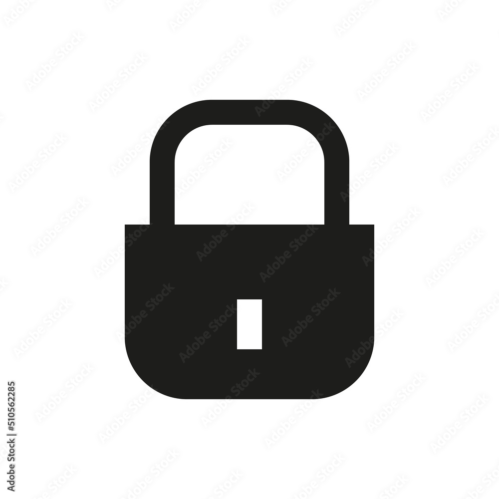 Lock solid icon. Close padlock glyph vector symbol. Lock solid icon. Close padlock glyph vector symbol.