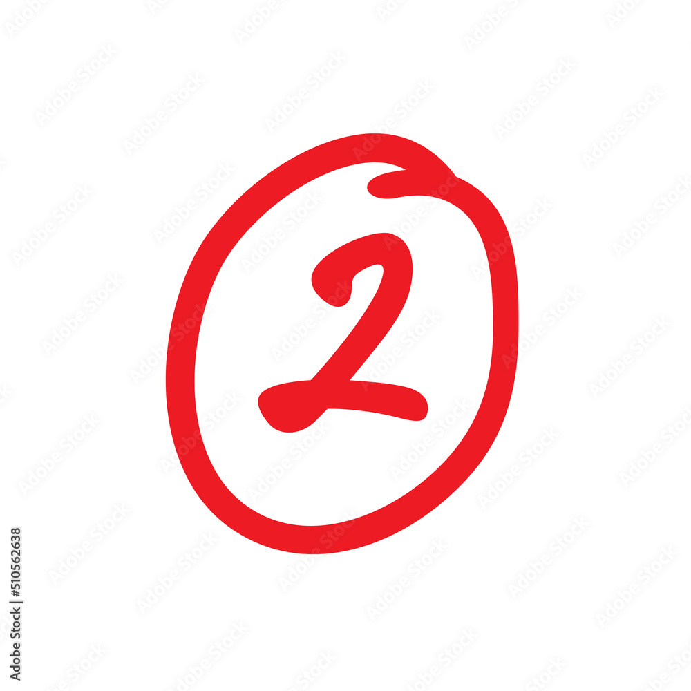 2 points exam score, two points grade results, red color on white background, vector illustration 2 points exam score, two points grade results, red color on white background, vector illustration