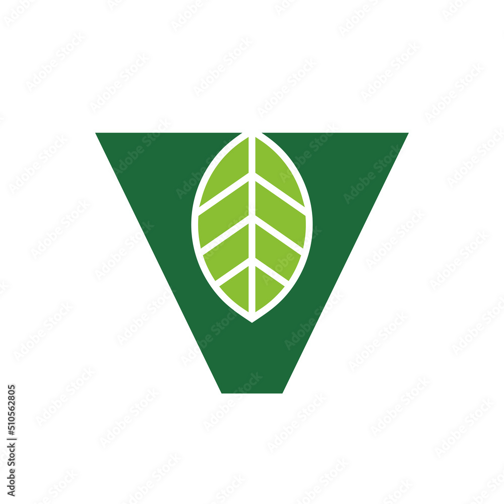 Letter V leaf logo icon design template Letter V leaf logo icon design template