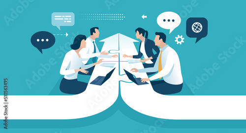 Collaboration. Joint efforts. United. Concept business illustration.