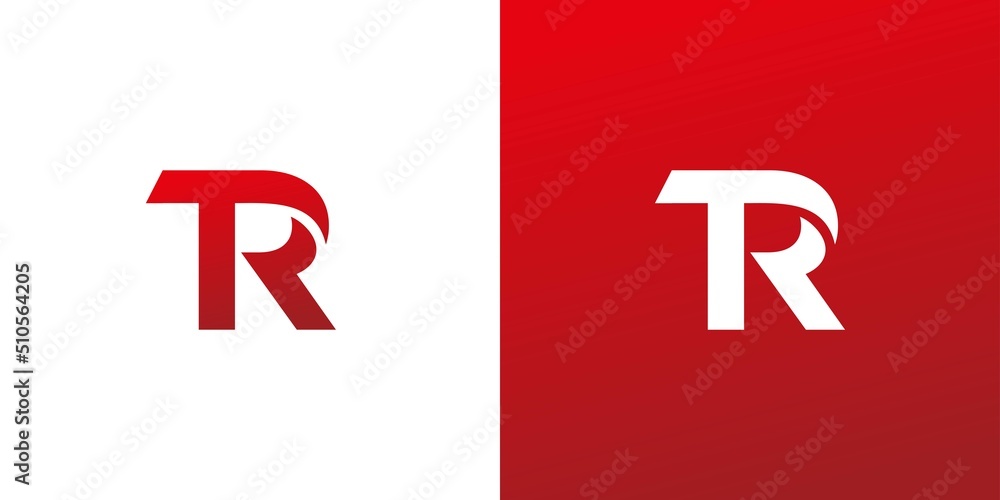 Fototapeta premium Modern and unique TR letter initial logo design