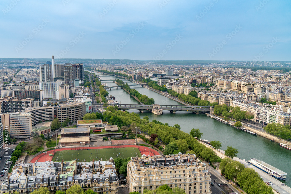 view of Paris and the Senna, France