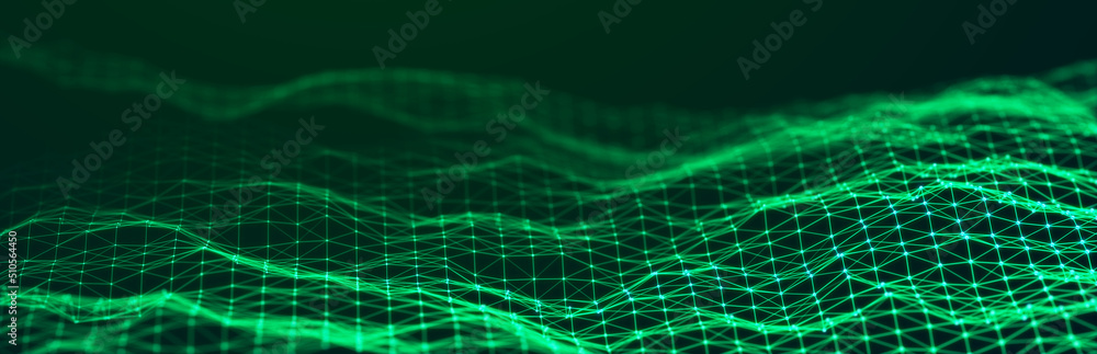 Big data stream. Information technology background. The dynamic wave background consisting of dots. 3d rendering Big data stream. Information technology background. The dynamic wave background consisting of dots. 3d rendering