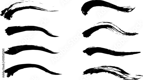 筆素材　波線　ブラシ　8パターン
