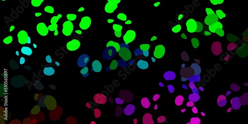 Dark multicolor vector pattern with abstract shapes.