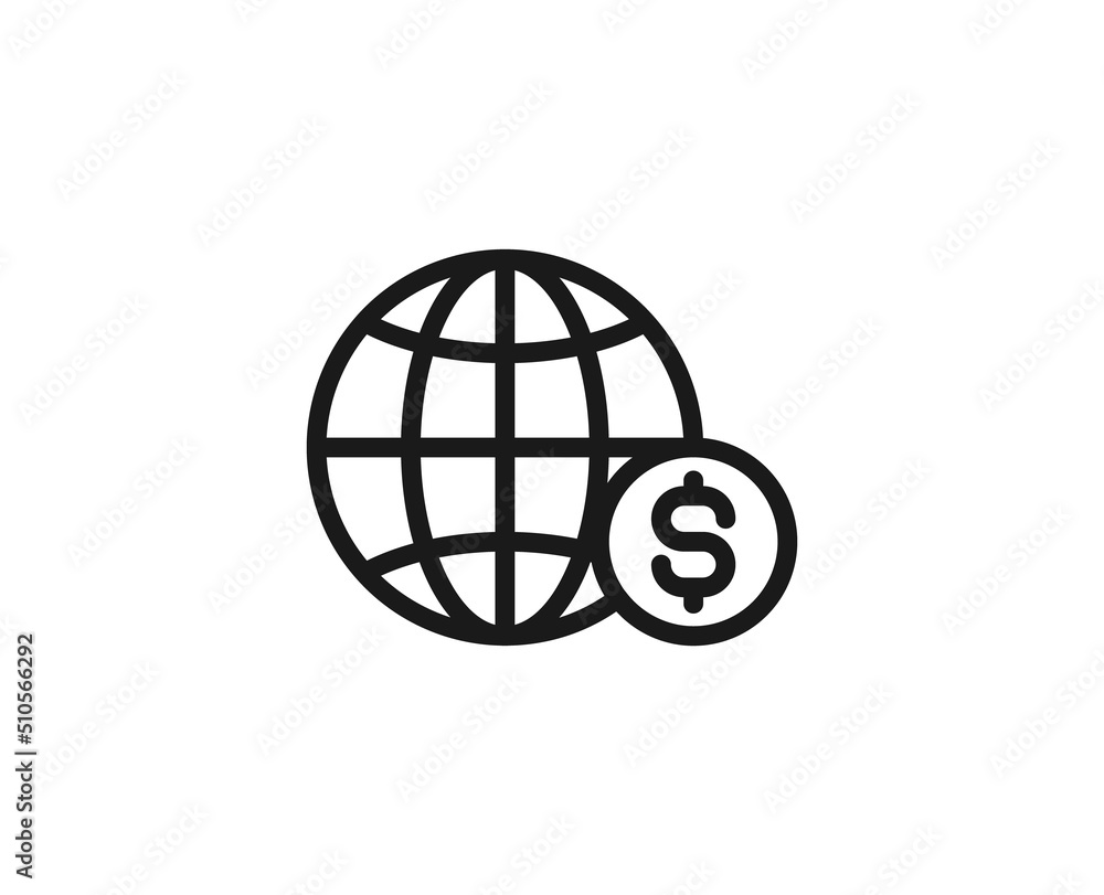 Globe line icon on white background Globe line icon on white background