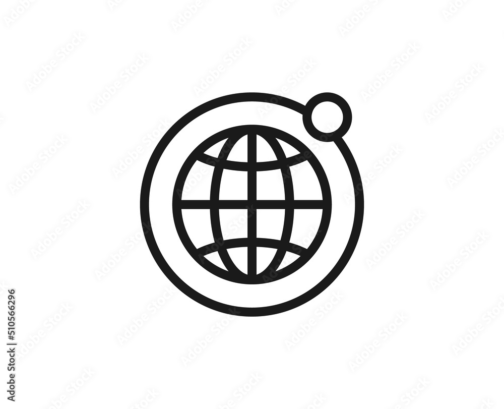 Globe line icon on white background Globe line icon on white background