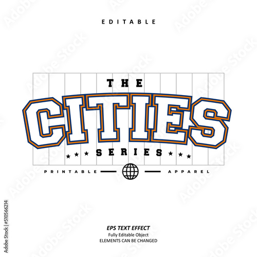 The city sports apparel text effect editable premium vector Premium Vector