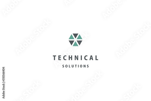 Template logo design solution for technical or technology organization 