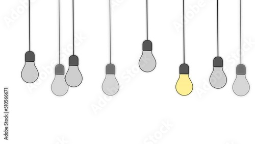 Multiple Hanging Lamp Ideas Bulb Ideas Bright Business Idea Concept Vector Bulb Light Education Icon Bright Idea Big Lamp Electric Enery Fun FAQ Shiny Light Bulb Brain Signs. 4K video illustration.