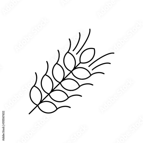 Rye icon in line style icon, isolated on white background