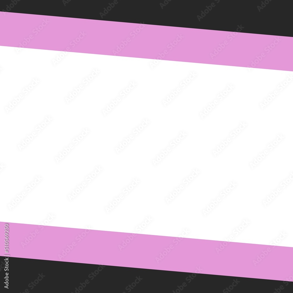 A blank frame with black and pink diagonal boundaries