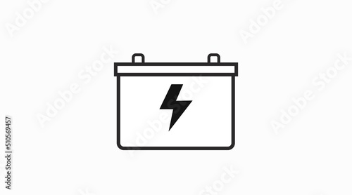 Battery Icon. Vector isolated flat editable black and white illustration of a battery