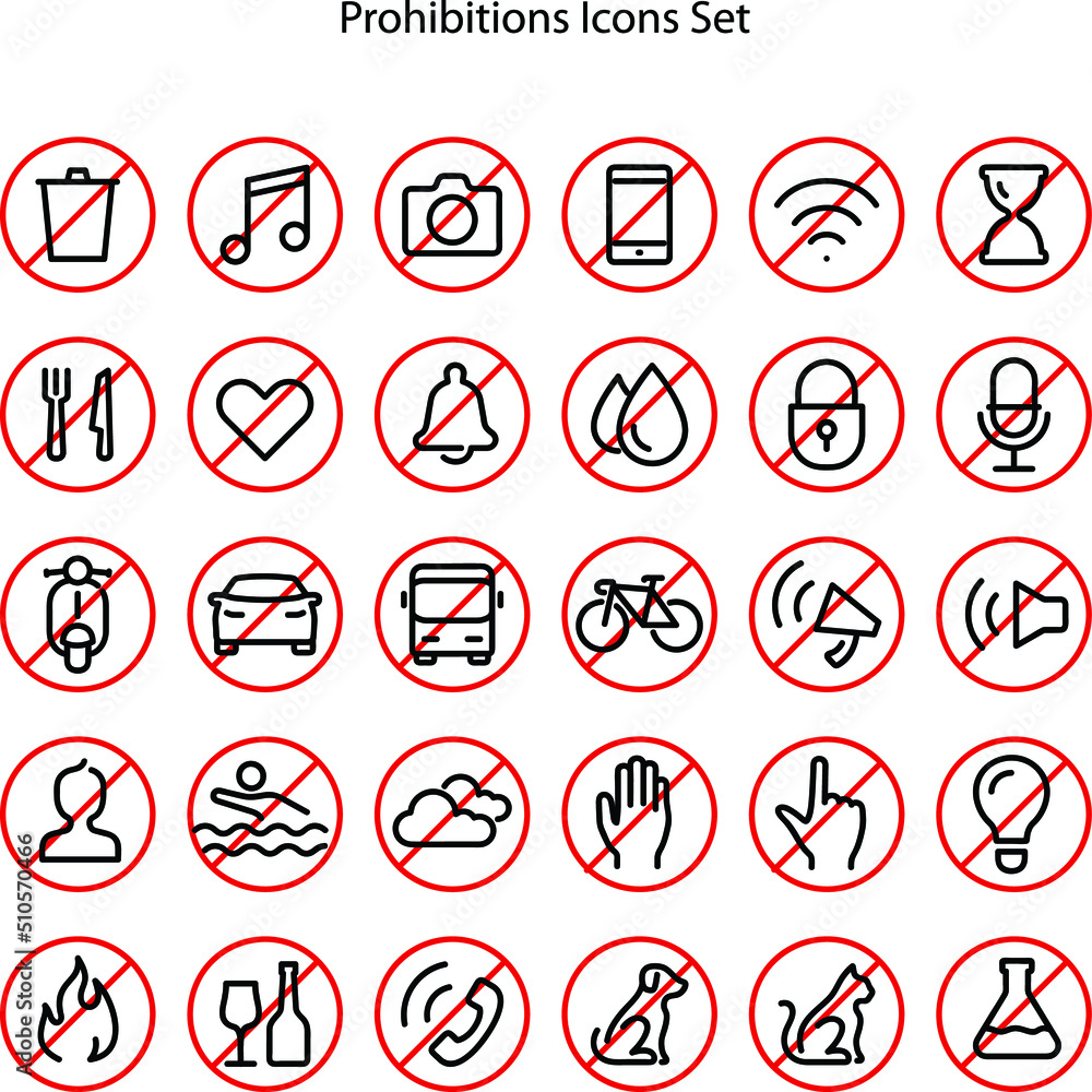 Web net prohibited vector icon, and original icons. Flat model created from prohibited pictogram. set of prohibition icons Web net prohibited vector icon, and original icons. Flat model created from prohibited pictogram. set of prohibition icons