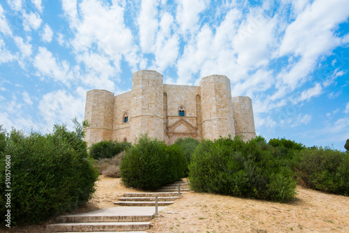 Octagonal castle Castel del Monte - UNESCO World Heritage site, Puglia, Italy photo