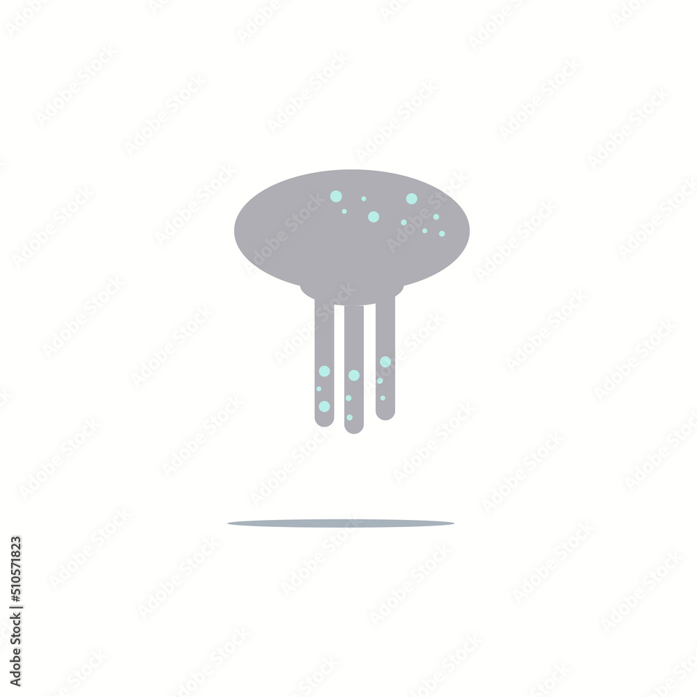 Jellyfish set icon grey color vector illustration