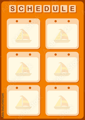 Daily and weekly planner with Sailboat