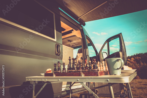 фотографія Chess Break During a Camper Van Trip