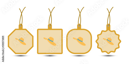 Set of Women Hat tags with cord