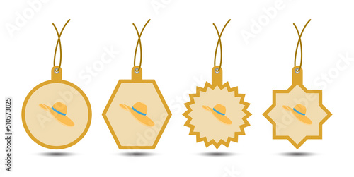 Set of Women Hat tags with cord