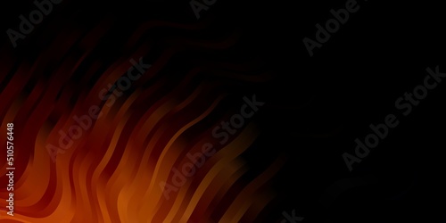 Dark Orange vector template with curved lines.