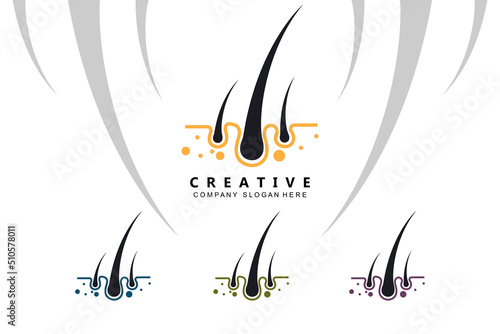 hair care logo vector icon skin health illustration design concept