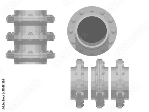 Isolate assembly flange on white background (12 holes)
