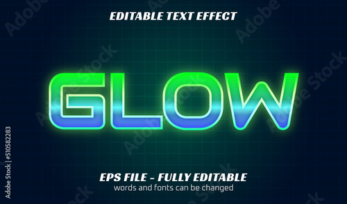 glow editable text effect