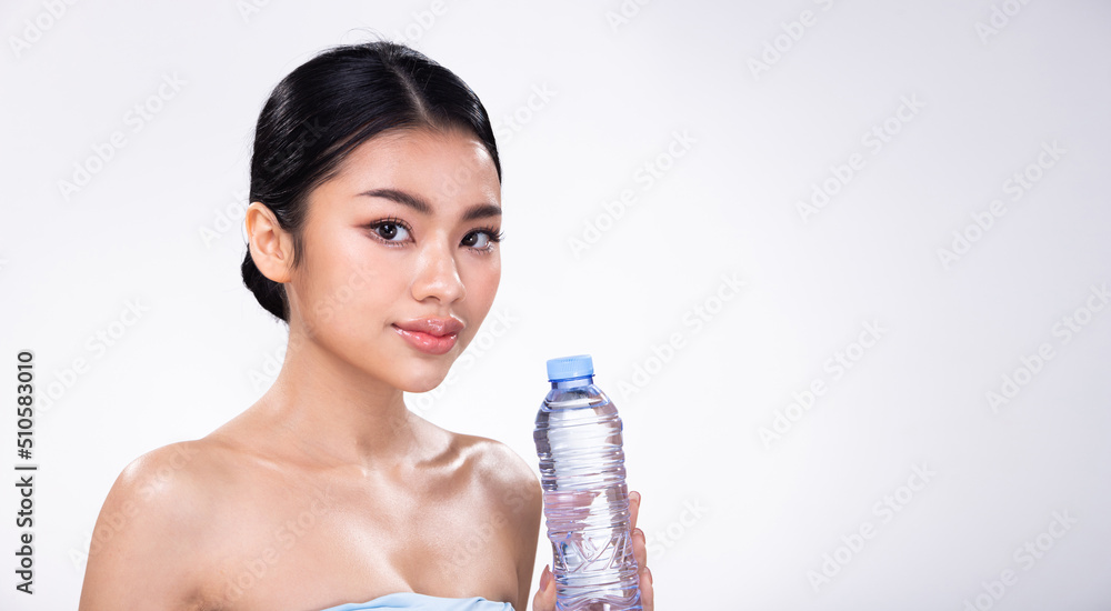 Portrait face shot of Young Asian 20s beautiful Woman open shoulder, look at camera Portrait face shot of Young Asian 20s beautiful Woman open shoulder, look at camera