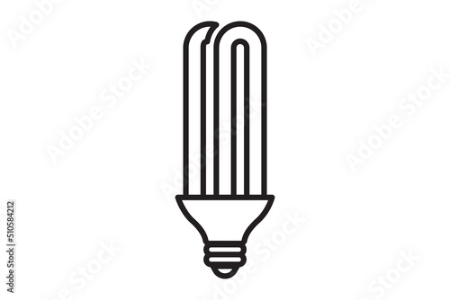Led lamp icon energy economy technology. Electric bulb power modern innovation. Smart home vector sign.