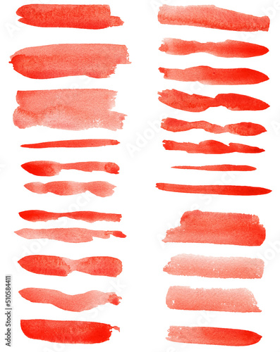 Set of watercolor stain. Spots on a white background. Watercolor texture with brush strokes. Gradients with overlay.
