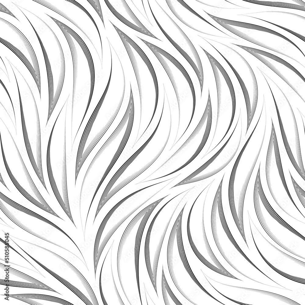 Vector abstract seamless pattern of curved thin lines. Graceful pattern of flowing smooth lines. Vector abstract seamless pattern of curved thin lines. Graceful pattern of flowing smooth lines.