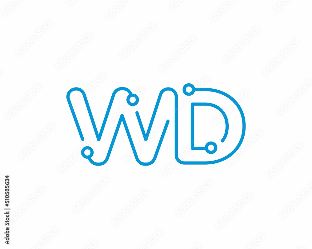 Abstract Letters WD Logo Design Template 001 Abstract Letters WD Logo Design Template 001