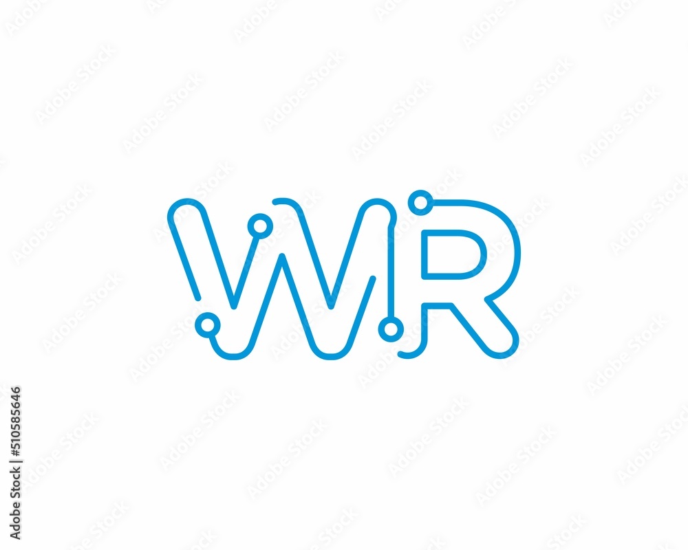 Abstract Letters WR Logo Design Template 001