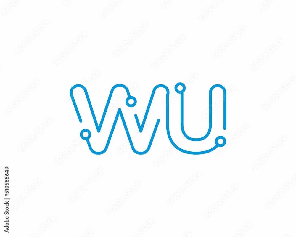 Abstract Letters WU Logo Design Template 001 Abstract Letters WU Logo Design Template 001