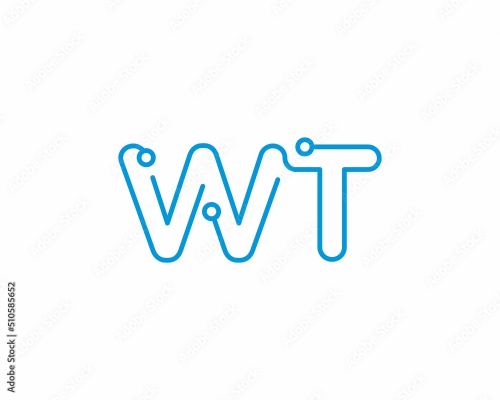 Abstract Letters WT Logo Design Template 001 Abstract Letters WT Logo Design Template 001