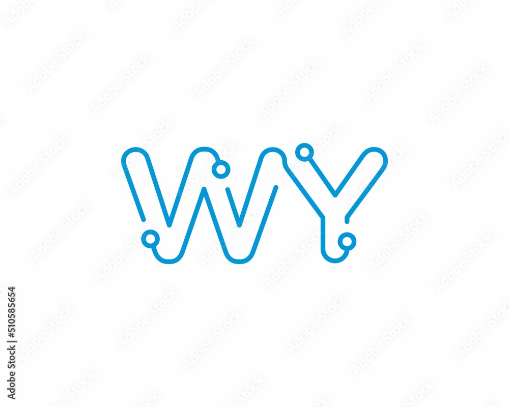 Abstract Letters WY Logo Design Template 001 Abstract Letters WY Logo Design Template 001
