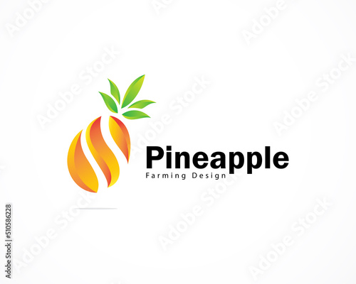pineapple logo design concept food vegetables design color gradient