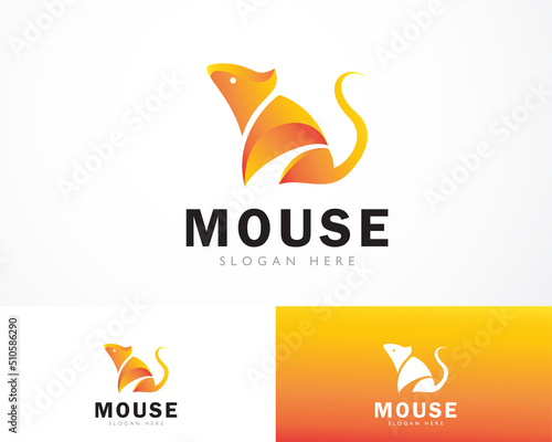 mouse logo creative design color gradient animal icon vector