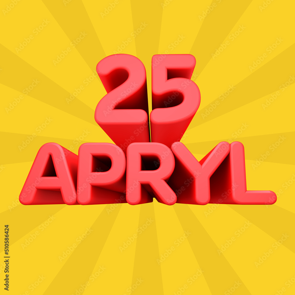 A beautiful 3d illustration apryl day calendar. A beautiful 3d illustration apryl day calendar.